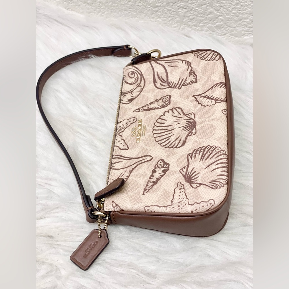 NWT Coach Nolita 19 With Shell Print Signature Canvas CBK79 Gold/Sand Multi - Picture 7 of 10